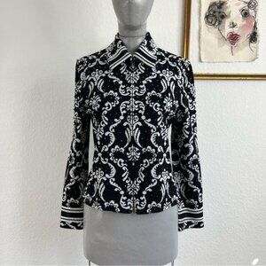 St John Knits Paillettes Sailor Paisley Jacket Blazer